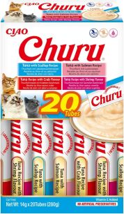 INABA Cat Churu Varieties Tuna Seafood - kremowe przysmaki dla kotów z owocami morza 20x14g