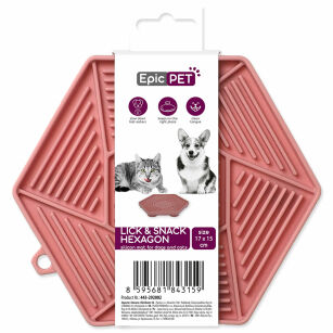 Epic Pet mata do zlizywania dla kotów i psów hexagon różowa