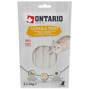 Ontario Cat przysmak do lizania kurczak  z multiwitaminą 5x14g