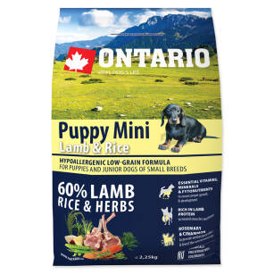 Ontario puppy jagnięcina z ryżem 2,25g                                                                                                                                                                                                
