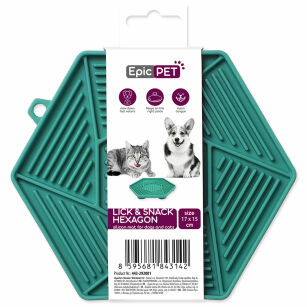 Epic Pet mata do zlizywania dla kotów i psów hexagon zielona