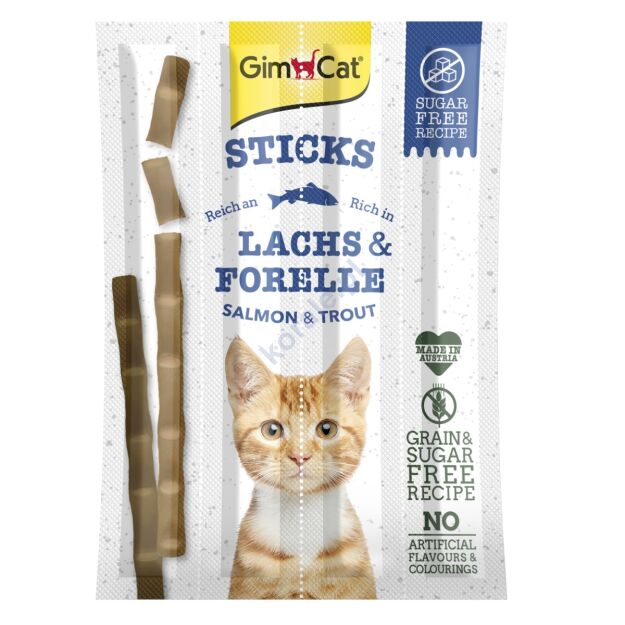 GIMCAT STICKS kabanosy z łososiem i pstrągiem dla kotów 4szt.