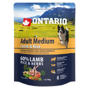 Sucha karma dla psa Ontario pies adult medium jagnięcina z ryżem 750g