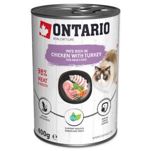Ontario Cat chicken+turkey puszka 400g