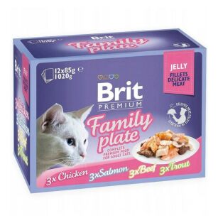 BRIT CARE CAT POUCH JELLY FILLET FAMILY PLATE 12 x 85g