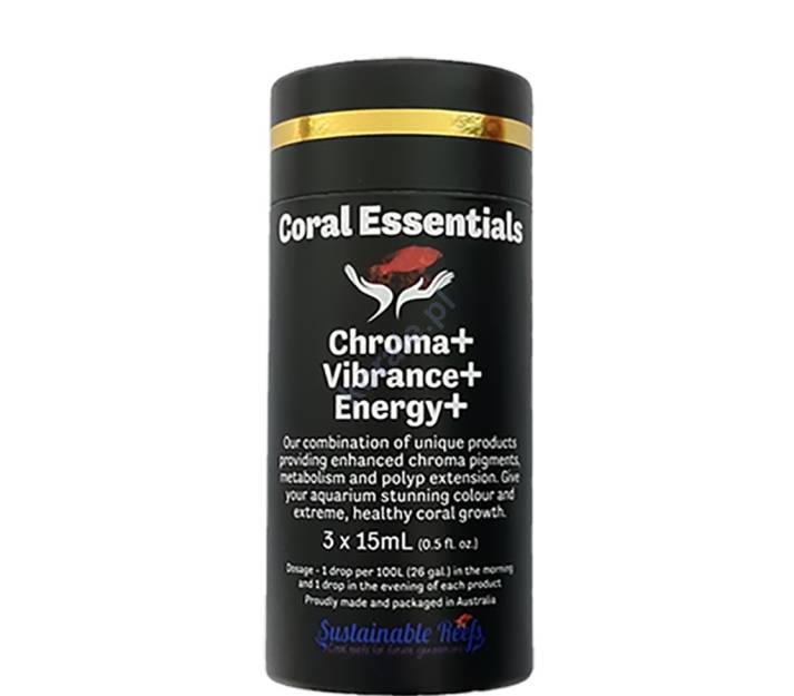 Coral Essentials Nano Black Label Chroma+, Vibrance+ i Energy+ 3x15ml
