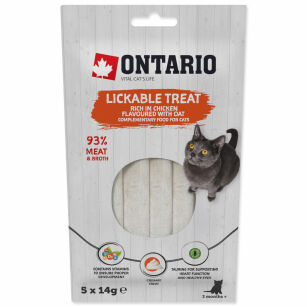 Ontario Cat przysmak do lizania kurczak  z owsem 5x14g