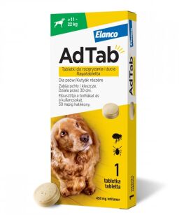 Elanco AdTab tabletka na pchły i kleszcze dla psa 11 - 22 kg
