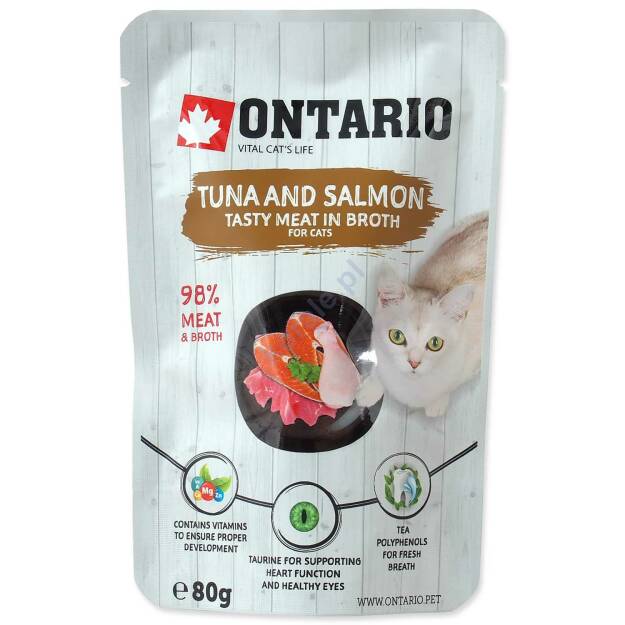 Ontario saszetka z tuńczykiem i łososiem w rosole 80g