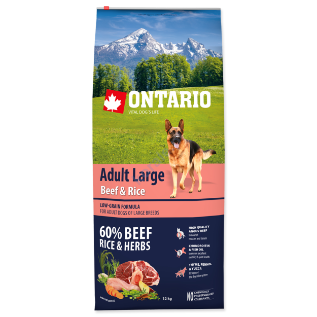 Ontario pies adult Large Beef&Rice karma hypoalergiczna 12kg