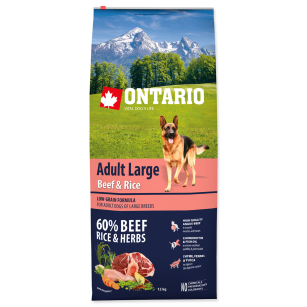 Ontario pies adult Large Beef&Rice 12kg                                                                                                                                                                                               