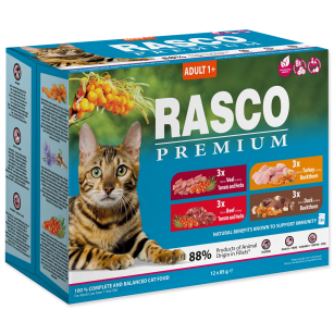 Rasco Premium mokra karma dla kota cat wołowina cielęcina indyk kaczka 12 x 85g