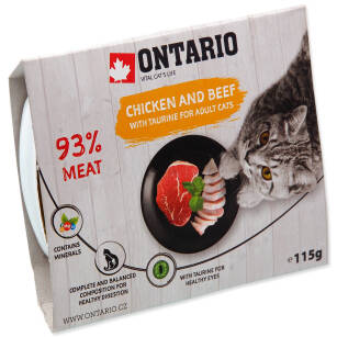 Ontario mokra karma dla kota kurczak z wołowiną tacka 115g