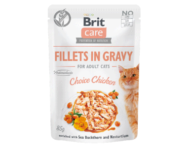 BRIT CARE CAT FILLETS IN GRAVY CHOICE CHICKEN POUCH 85g