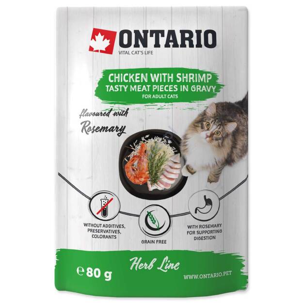 Ontario Herb Line saszetka z kurczakiem i krewetką 80g