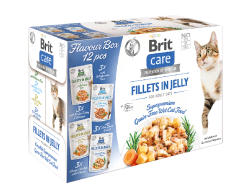 BRIT CARE CAT FILLETS IN JELLY FLAVOUR BOX IN JELLY POUCH 12 x 85g