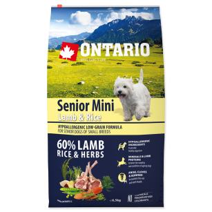 Ontario pies Senior Mini Lamb&Rice 6,5kg