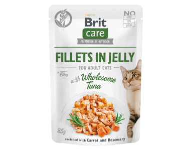 BRIT CARE CAT FILLETS IN JELLY WHOLESOME TUNA POUCH 85g