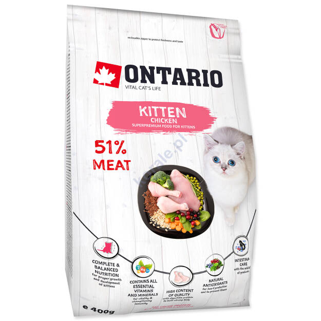 Ontario Kitten Chicken karma dla kociąt z kurczakiem 400g