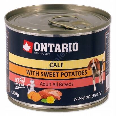 Ontario cielęcina, słodkie ziemniaki, Mniszek lekarski, olej lniany 200g